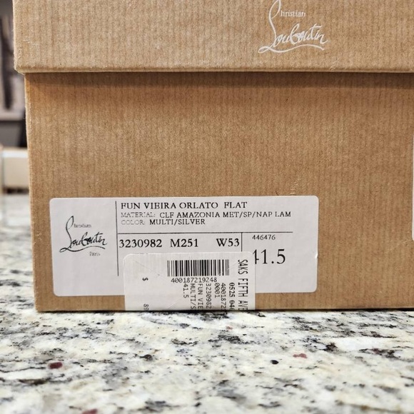 NEW Christian Louboutin Fun Vieira Orlato Flat Sneaker in Metallic Snake 41.5 - Picture 12 of 12